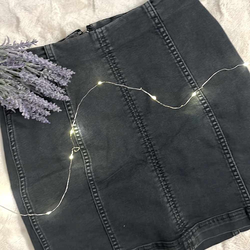 Free People Black Mini Skirt
